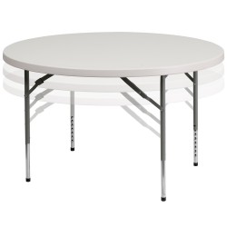 48'' Round Height Adjustable Granite White Plastic Folding Table