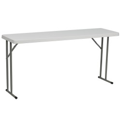 18''W x 60''L Granite White Plastic Folding Training Table