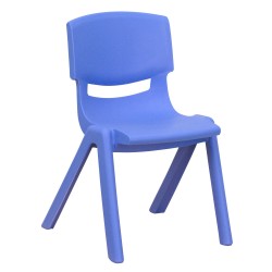 Blue Plastic Stackable School Chair with 12'' Seat Height