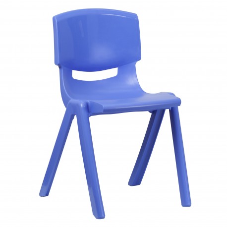 Blue Plastic Stackable School Chair with 18'' Seat Height