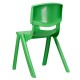 Green Plastic Stackable School Chair with 18'' Seat Height