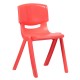 Red Plastic Stackable School Chair with 18'' Seat Height