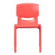 Red Plastic Stackable School Chair with 18'' Seat Height