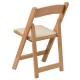Natural Wood Folding Chair with Vinyl Padded Seat
