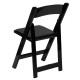 Black Wood Folding Chair with Vinyl Padded Seat