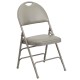 Extra Large Ultra-Premium Triple Braced Gray Vinyl Metal Folding Chair with Easy-Carry Handle