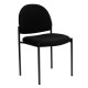 Black Fabric Comfortable Stackable Steel Side Chair