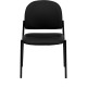 Black Vinyl Comfortable Stackable Steel Side Chair