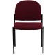 Burgundy Fabric Comfortable Stackable Steel Side Chair