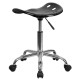 Vibrant Black Tractor Seat and Chrome Stool