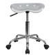 Vibrant Silver Tractor Seat and Chrome Stool