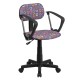 Multi-Colored Pattern Printed Computer Chair with Arms