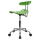 Vibrant Spicy Lime and Chrome Computer Task Chair with Tractor Seat