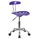 Vibrant Violet and Chrome Computer Task Chair with Tractor Seat
