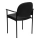 Black Vinyl Comfortable Stackable Steel Side Chair with Arms
