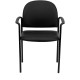 Black Vinyl Comfortable Stackable Steel Side Chair with Arms