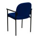 Navy Fabric Comfortable Stackable Steel Side Chair with Arms