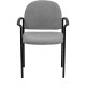 Gray Fabric Comfortable Stackable Steel Side Chair with Arms