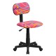 Multi-Colored Swirl Printed Pink Computer Chair