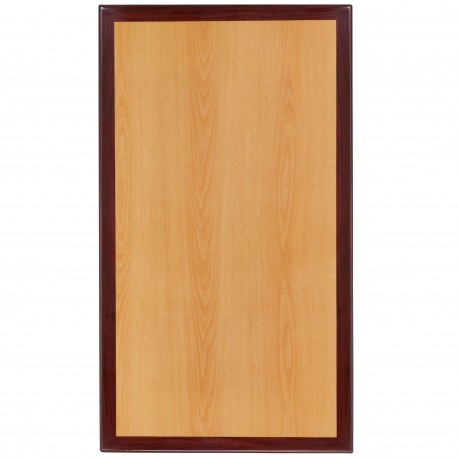 24'' x 30'' Rectangular Two-Tone Resin Cherry and Mahogany Table Top