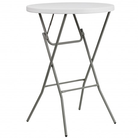 32'' Round Granite White Plastic Bar Height Folding Table