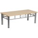 Natural Laminate Coffee Table with Silver Steel Frame