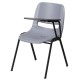 Gray Ergonomic Shell Chair with Left Handed Flip-Up Tablet Arm