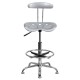 Vibrant Silver and Chrome Drafting Stool with Tractor Seat