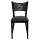 Black Coffee Back Metal Restaurant Chair - Black Vinyl Seat