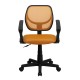 Mid-Back Orange Mesh Task Chair and Computer Chair with Arms