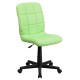 Mid-Back Green Quilted Vinyl Task Chair