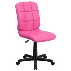 Mid-Back Pink Quilted Vinyl Task Chair