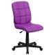 Mid-Back Purple Quilted Vinyl Task Chair