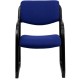 Navy Fabric Executive Side Chair with Sled Base