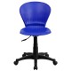 Mid-Back Blue Plastic Swivel Task Chair