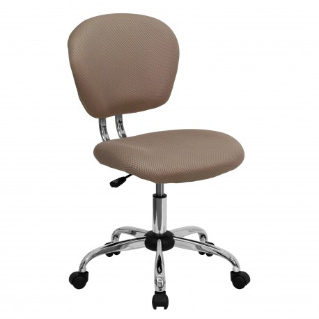 Mid-Back Coffee Brown Mesh Task Chair with Chrome Base