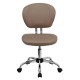 Mid-Back Coffee Brown Mesh Task Chair with Chrome Base