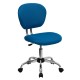Mid-Back Turquoise Mesh Task Chair with Chrome Base