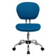 Mid-Back Turquoise Mesh Task Chair with Chrome Base