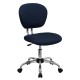 Mid-Back Navy Mesh Task Chair with Chrome Base