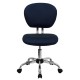 Mid-Back Navy Mesh Task Chair with Chrome Base