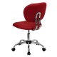 Mid-Back Red Mesh Task Chair with Chrome Base