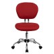 Mid-Back Red Mesh Task Chair with Chrome Base