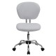 Mid-Back White Mesh Task Chair with Chrome Base