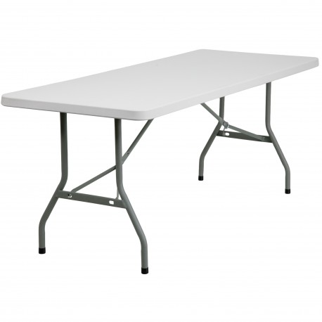 30''W x 72''L Granite White Plastic Folding Table