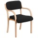 Contemporary Black Fabric Wood Side Chair with Beech Frame