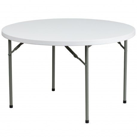 48'' Round Granite White Plastic Folding Table