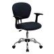 Mid-Back Gray Mesh Task Chair with Arms and Chrome Base