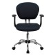 Mid-Back Gray Mesh Task Chair with Arms and Chrome Base