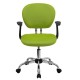 Mid-Back Apple Green Mesh Task Chair with Arms and Chrome Base